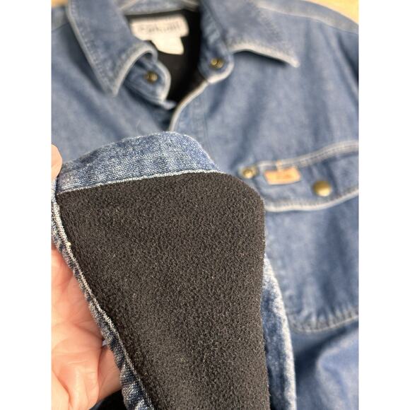 Vtg Carhartt Y2K Jacket Men Sz S Blue Denim Fleece Lined Shacket Work Unisex EC - Picture 13 of 16